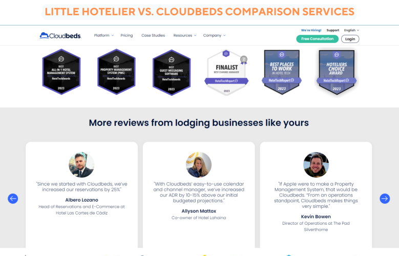Little Hotelier vs. Cloudbeds comparison services